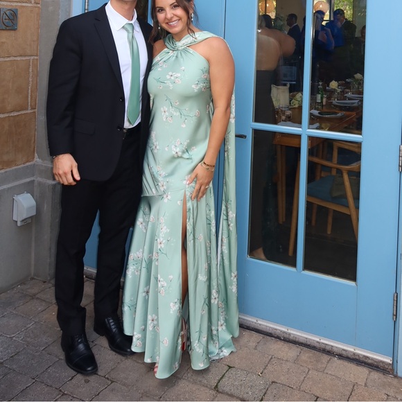 Matte Satin Sage Le Fleur Eileen Dress Birdy grey - Picture 5 of 7